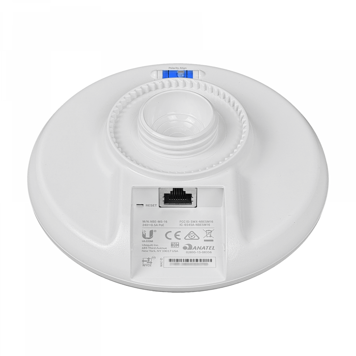 UBIQUITI 5GHz 16dBi 2x2 1-100 5150-5875MHz 26dBm NanoBeamM5 inc/PoE24V 2