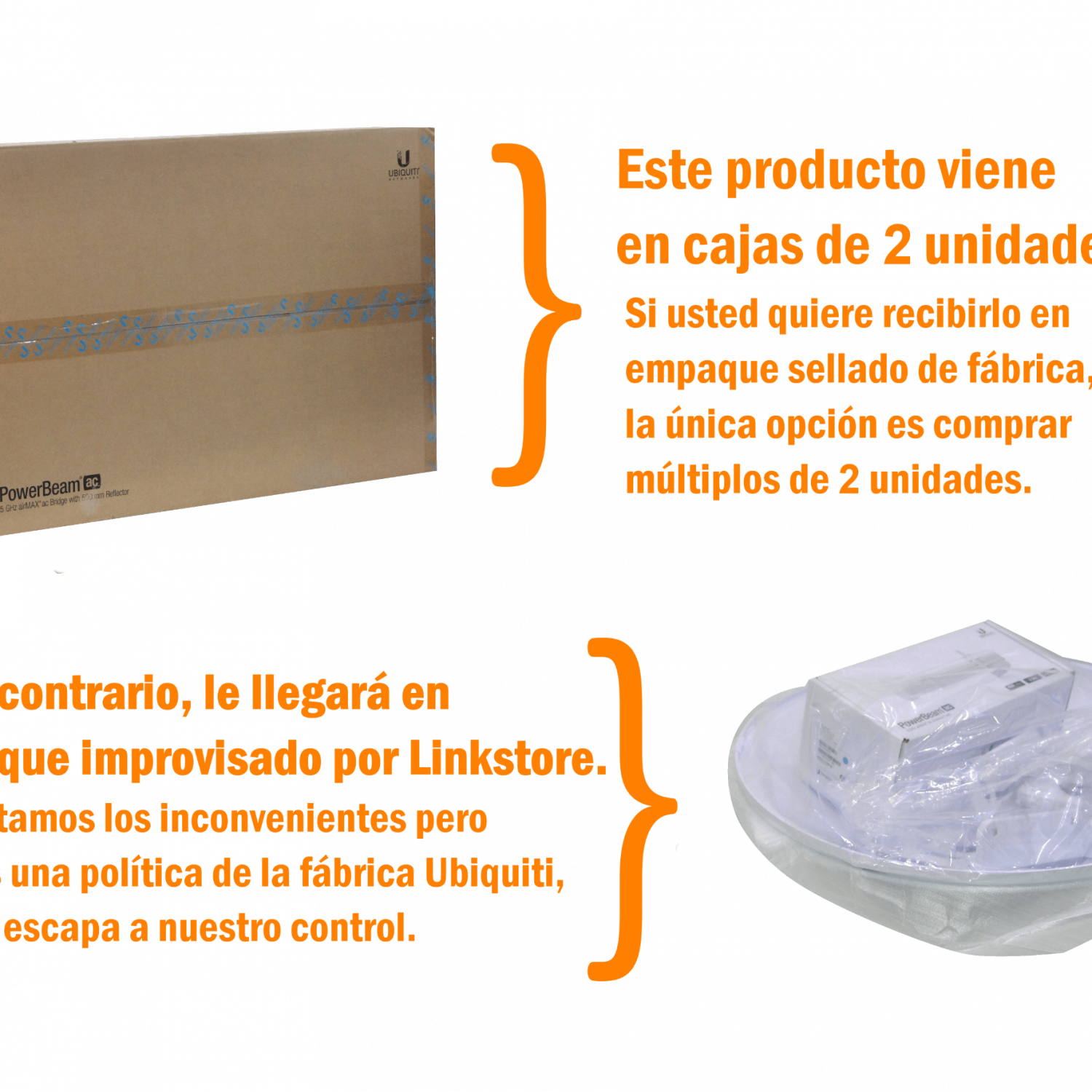 UBIQUITI 500mm 27dBi s/Escudo c/Radome AC5,1-5,9GHz 1-1000 c/PoE-24V 2