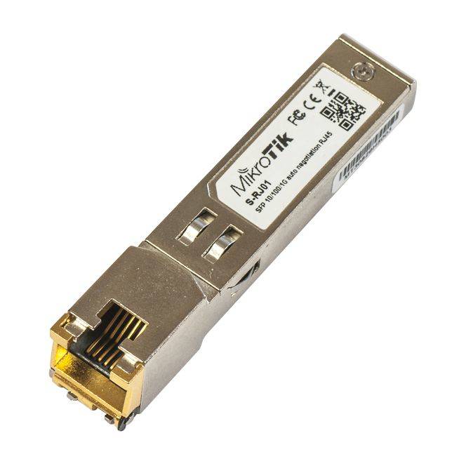 Módulo SFP 1 Gbps, MikroTik S-RJ01, 10/100/1000 RJ45, Conector de Cobre 1