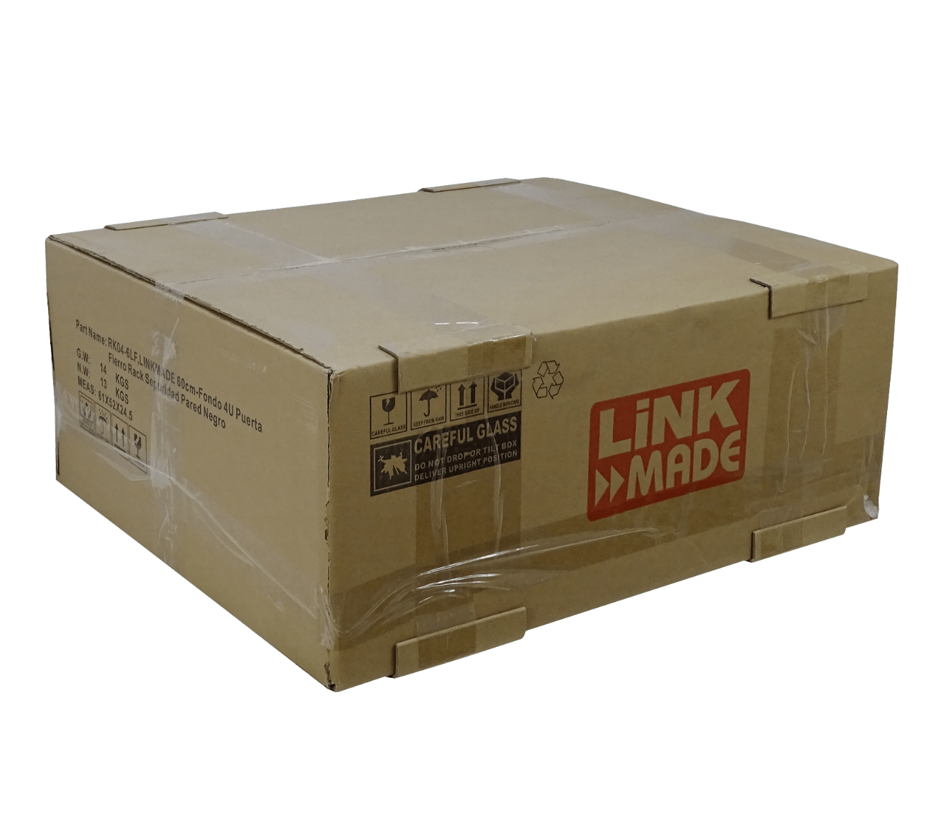 Gabinete Seguridad LINKMADE RK04-6LF 4U Fondo 60cm Negro Puerta de Fierro 1