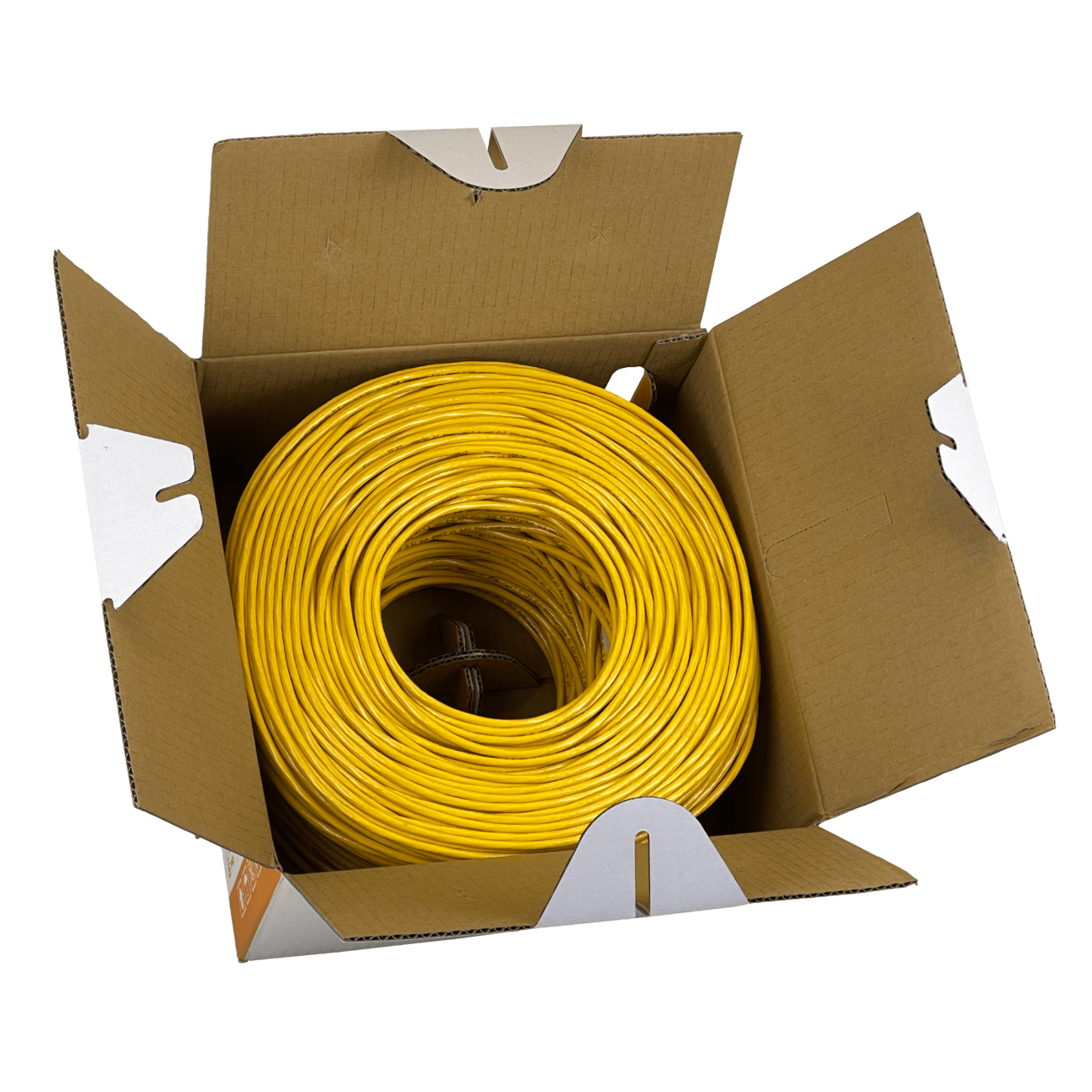 Caja Cable de Red LINKMADE Cat6 UTP 305mt Amarillo Unifilar PVC Cobre 2