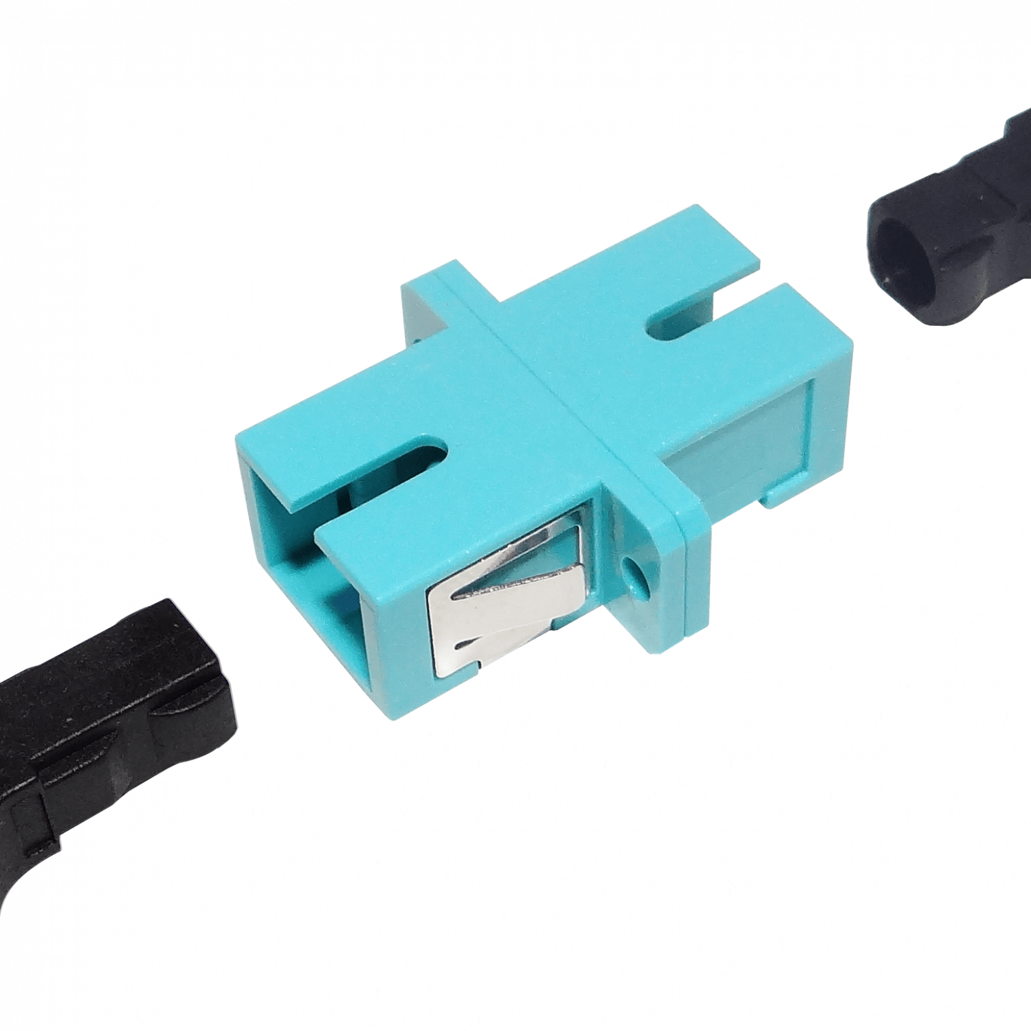 SC-SC Aqua OM3 SX-Simplex Copla p/Fibra Adaptador p/Cabecera-CL/Caja 1