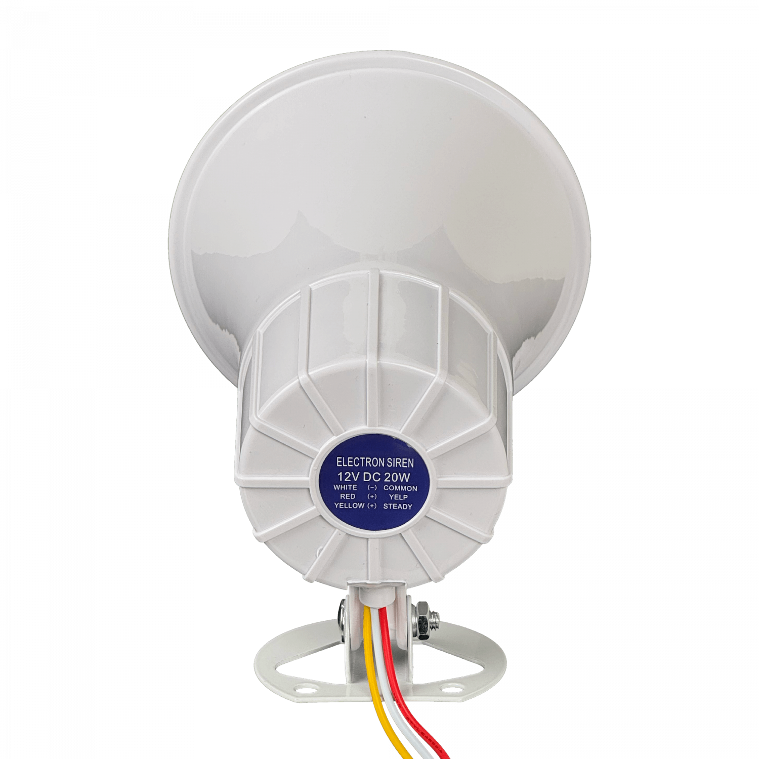 Sirena Blanca 20 watt doble tono exterior 6-12V 110 dB 1