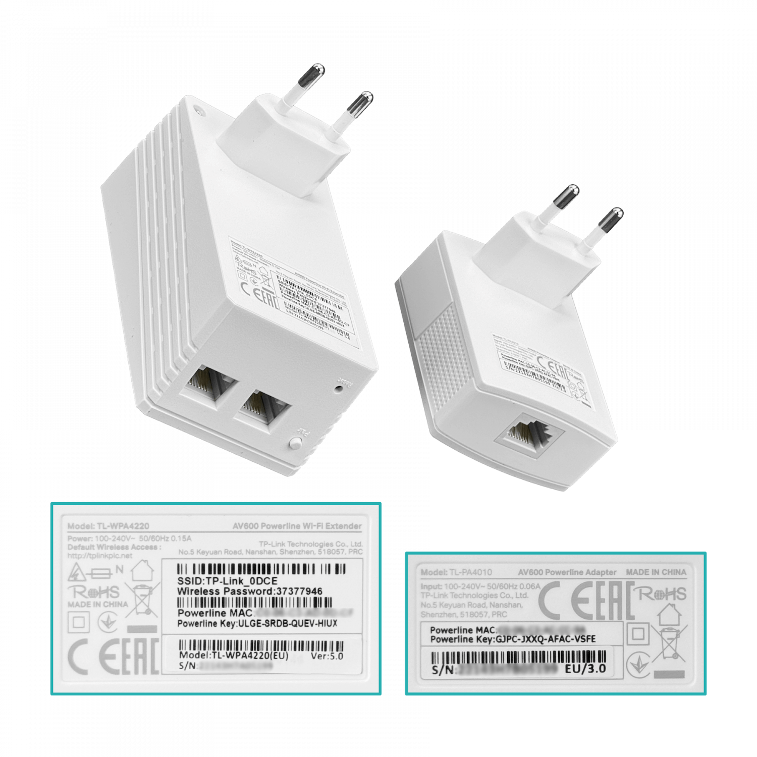 Kit Extensor Powerline WiFi AV600 TP-Link TL-WPA4220KIT, Hasta 600 Mbps, 2x Ethernet 10/100 Mbps 5