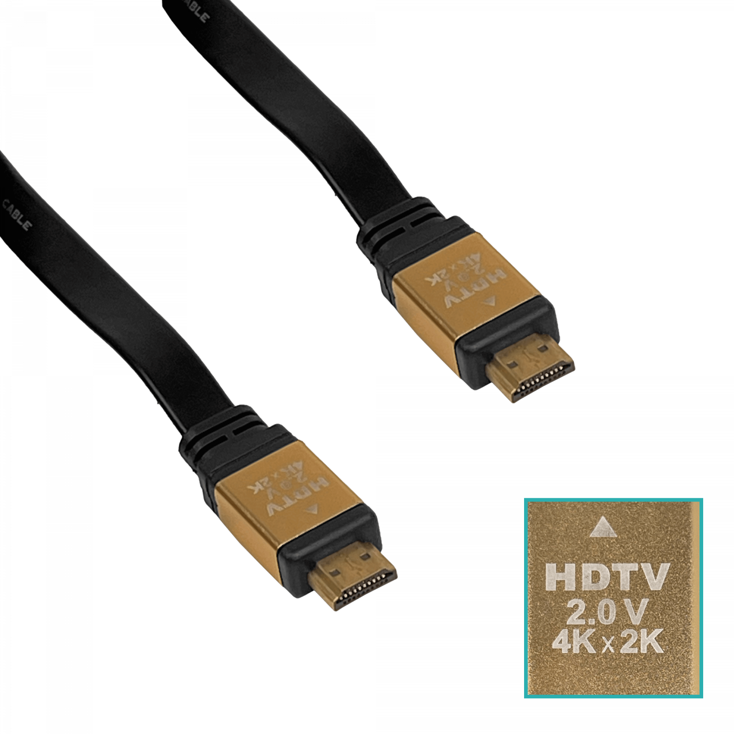 Cable HDMI 20m Plano v1.4, HDMI-M a HDMI-M, Negro, 3D 3