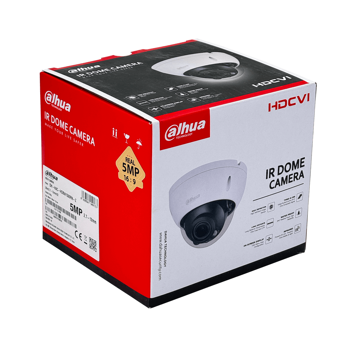 Cámara Domo HDCVI Dahua HAC-HDBW1500R-Z - 5MP, Lente Motorizado, IR 30m 2