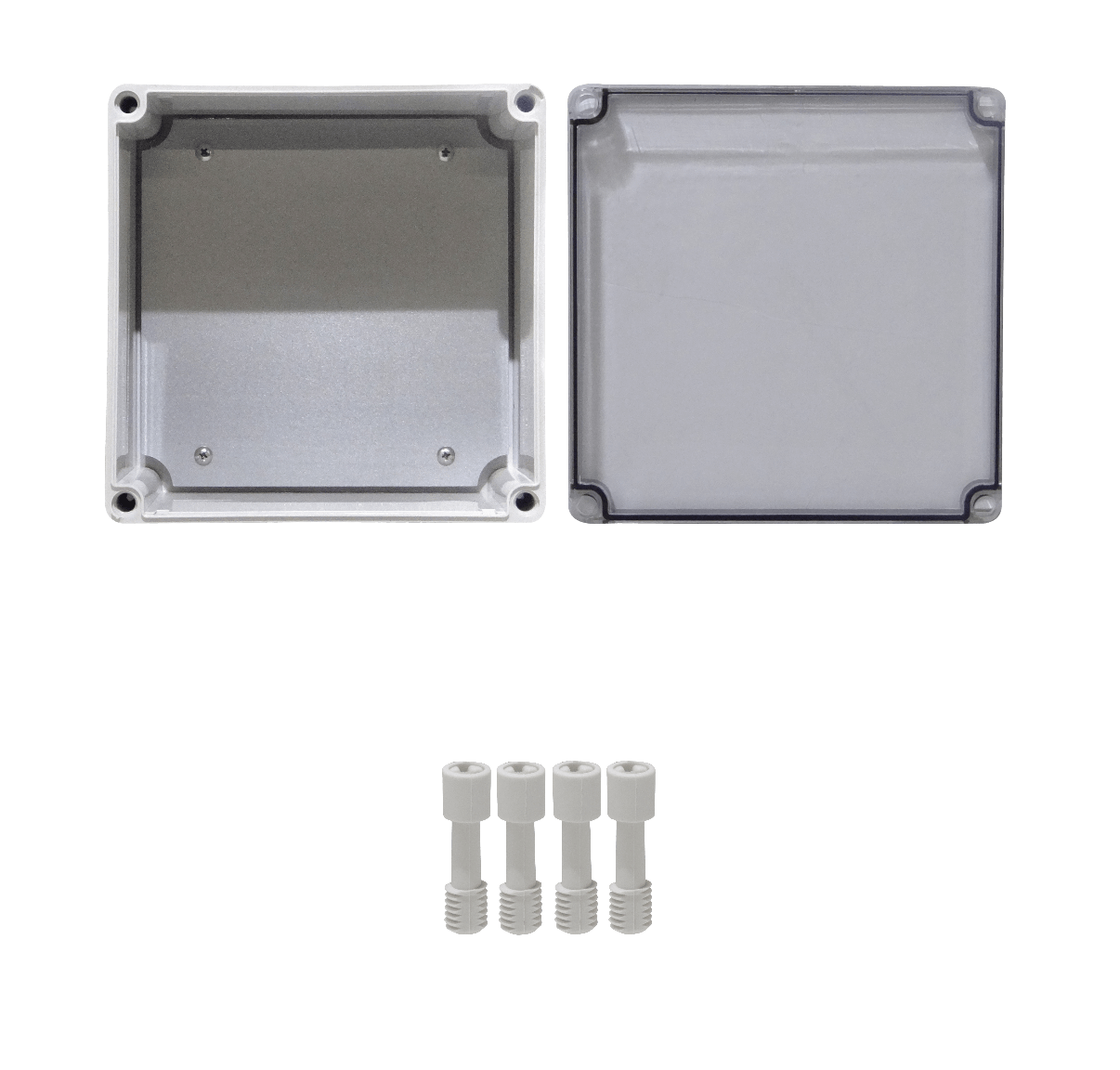 Caja estanca 200×200×130mm, ABS/PC, IP66, tapa transparente, AT-2020  1