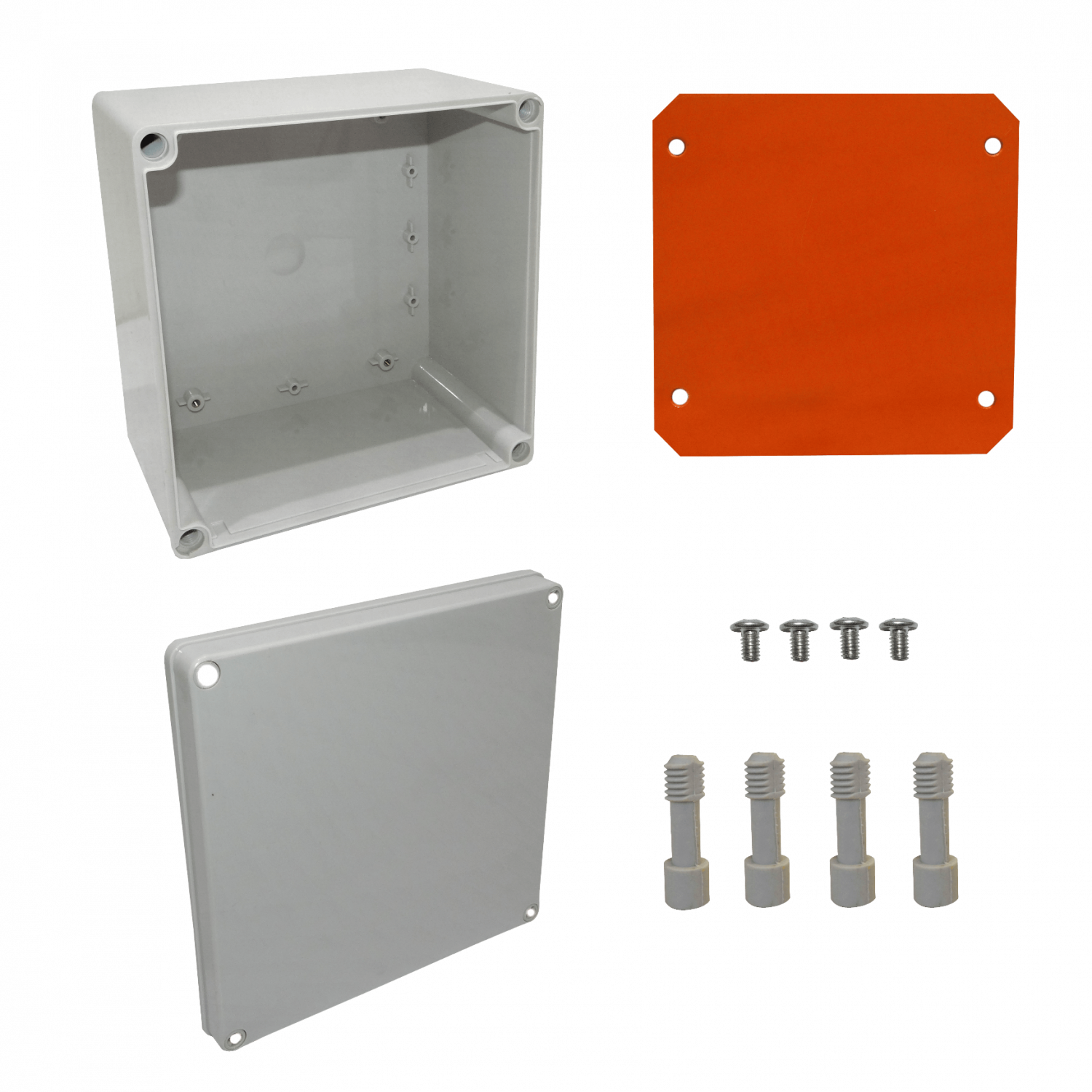 Caja plastica Tibox TJ-AG-2020 200x200x130mm gris IP66 RoHS 2