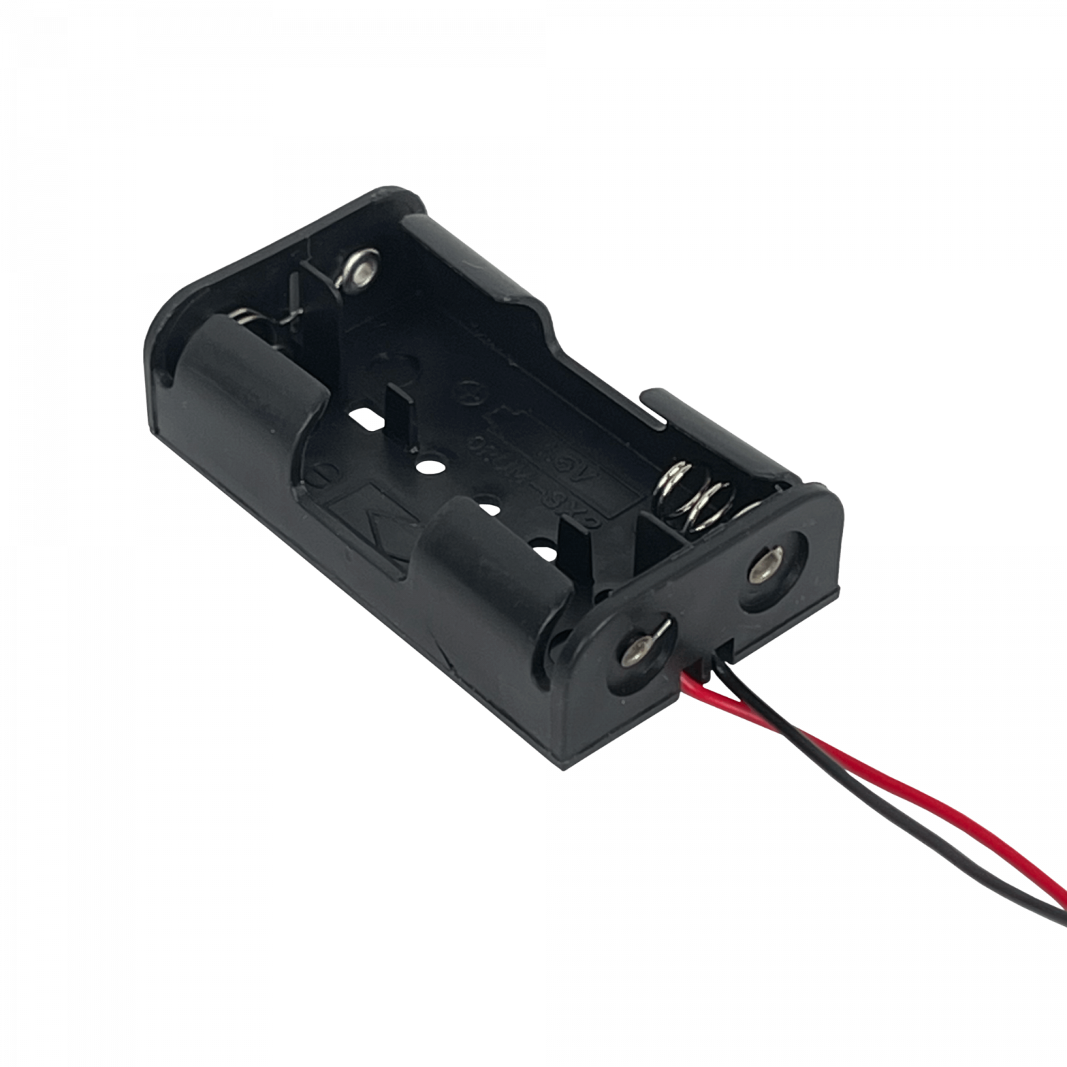 PORTA-2AA. Porta-Pila 2-AA Negro Cable-10cm 1