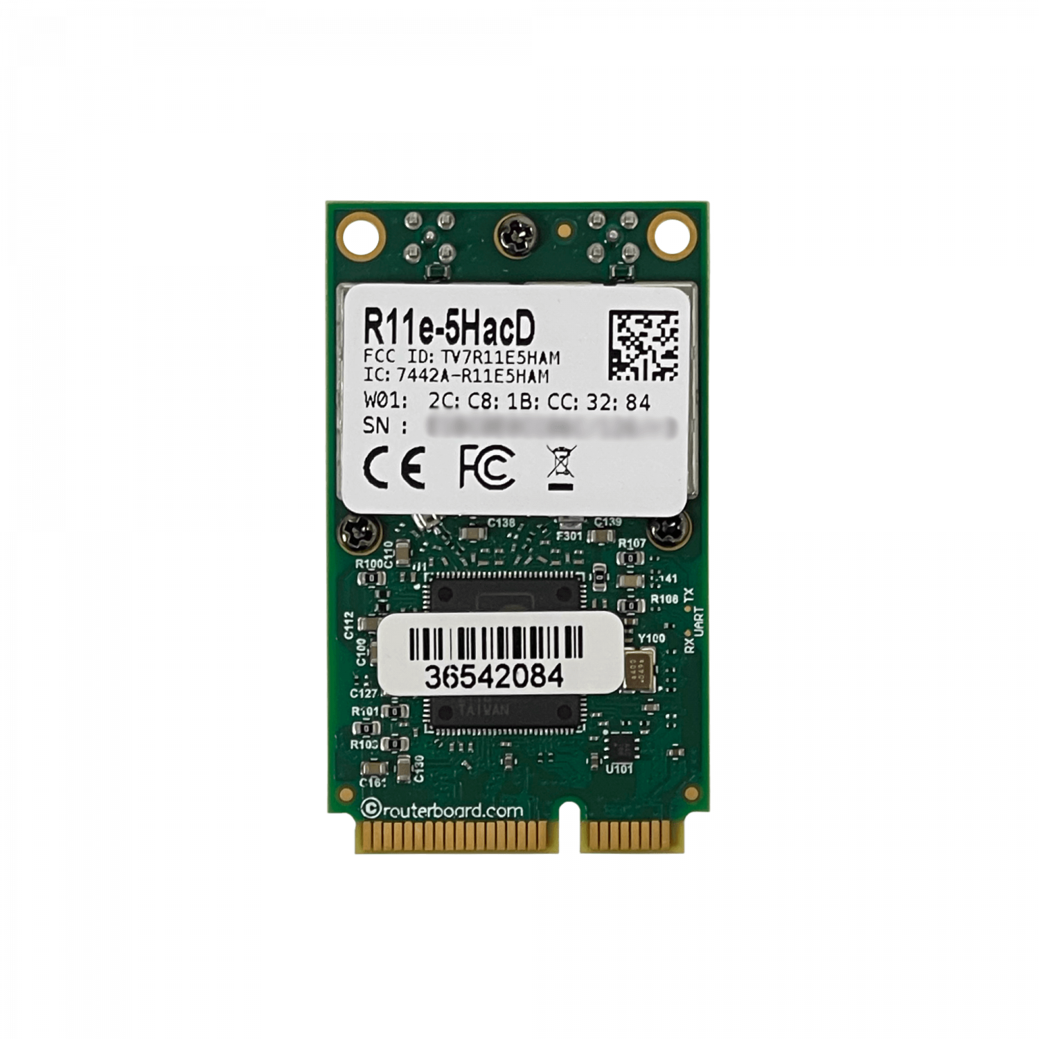 Tarjeta miniPCI-e MikroTik R11e-5HacD - 5 GHz, 802.11ac, Doble Cadena 2