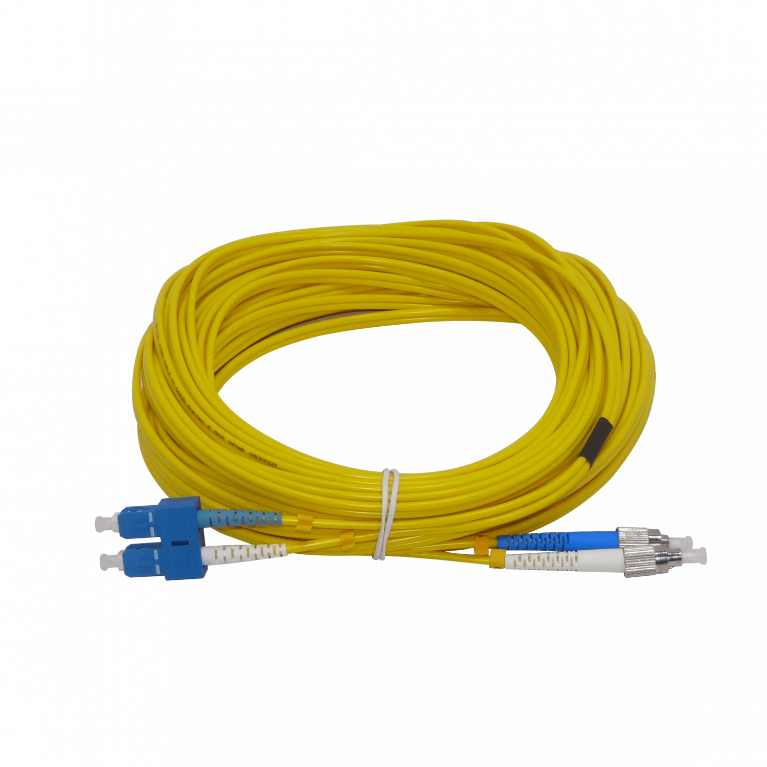 LSZH 15mt SC-FC MonoModo SM Duplex Jumper Cable Fibra 9/125um 3.0mm 3