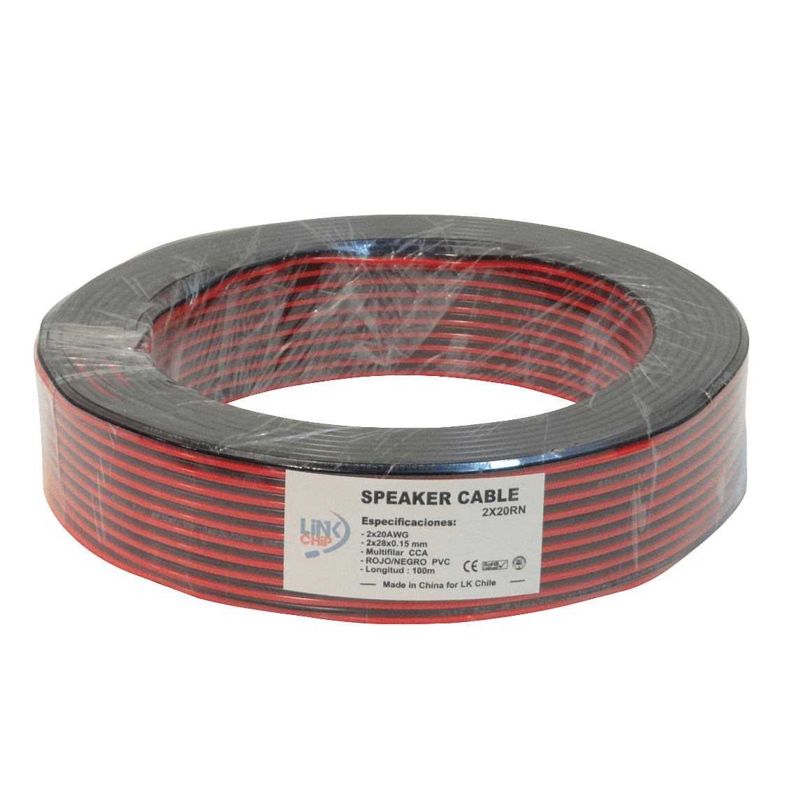 Cable Paralelo Negro/Rojo 2x20AWG CCA 2x0,5mm² Multifilar 100m 1