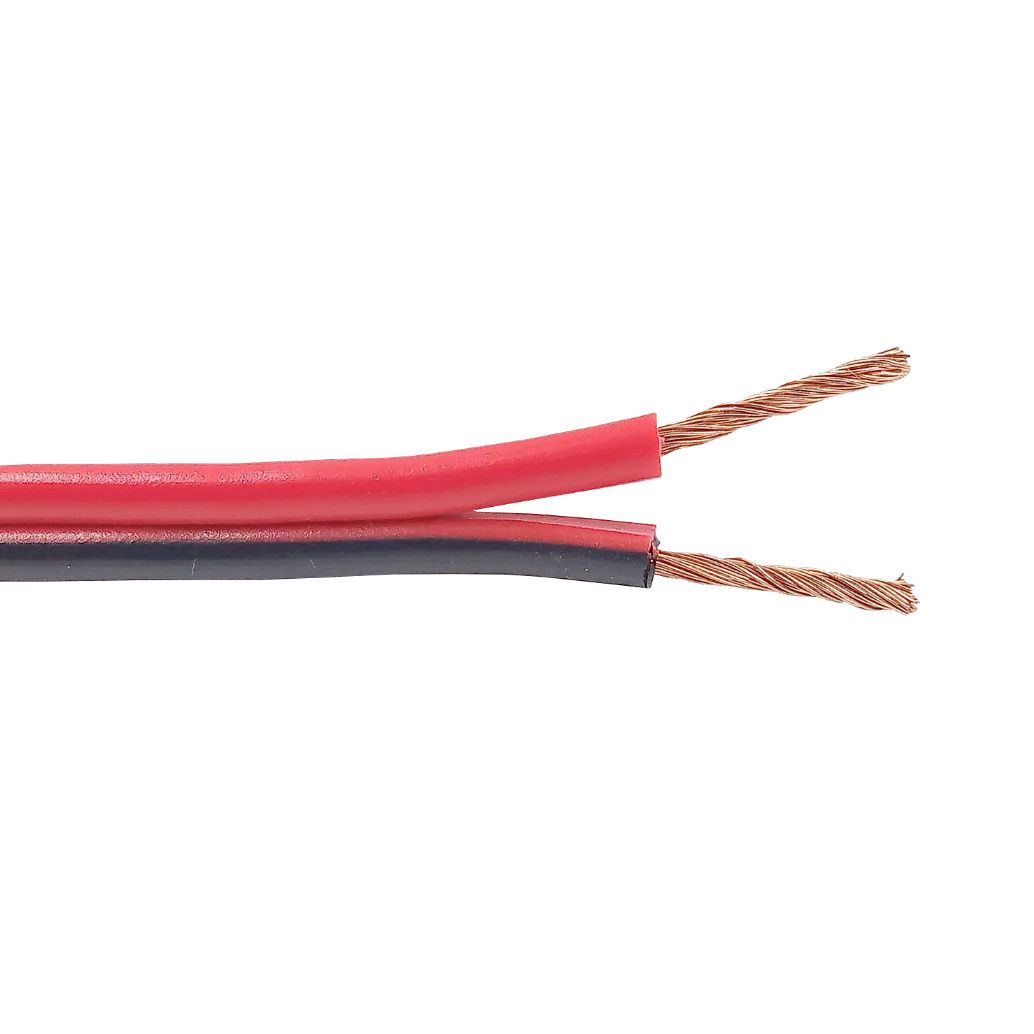 Cable Paralelo Negro/Rojo 2x20AWG CCA 2x0,5mm² Multifilar 100m 2