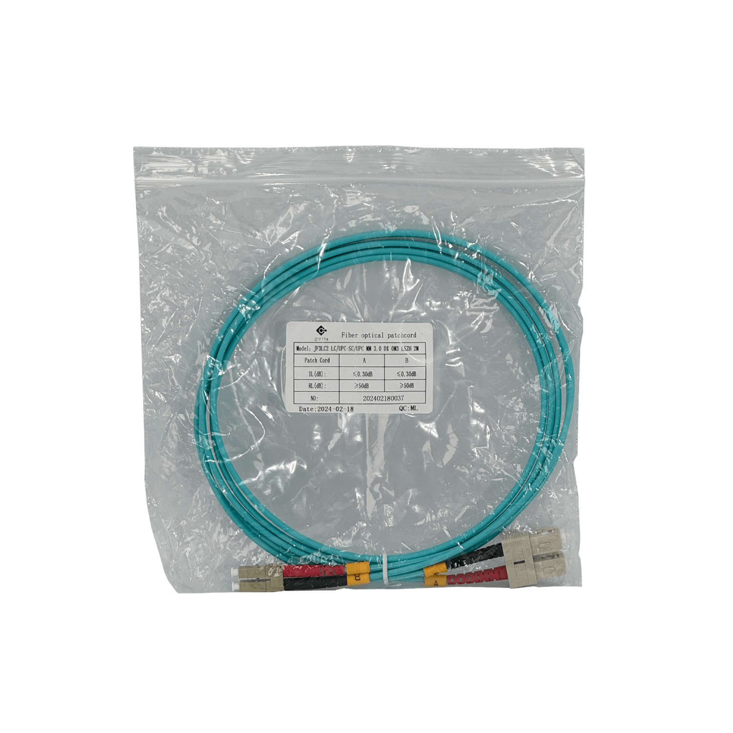 2mt LC-SC OM3 MultiModo MM Duplex Jumper Fibra 50/125um 3.0mm LSZH 1