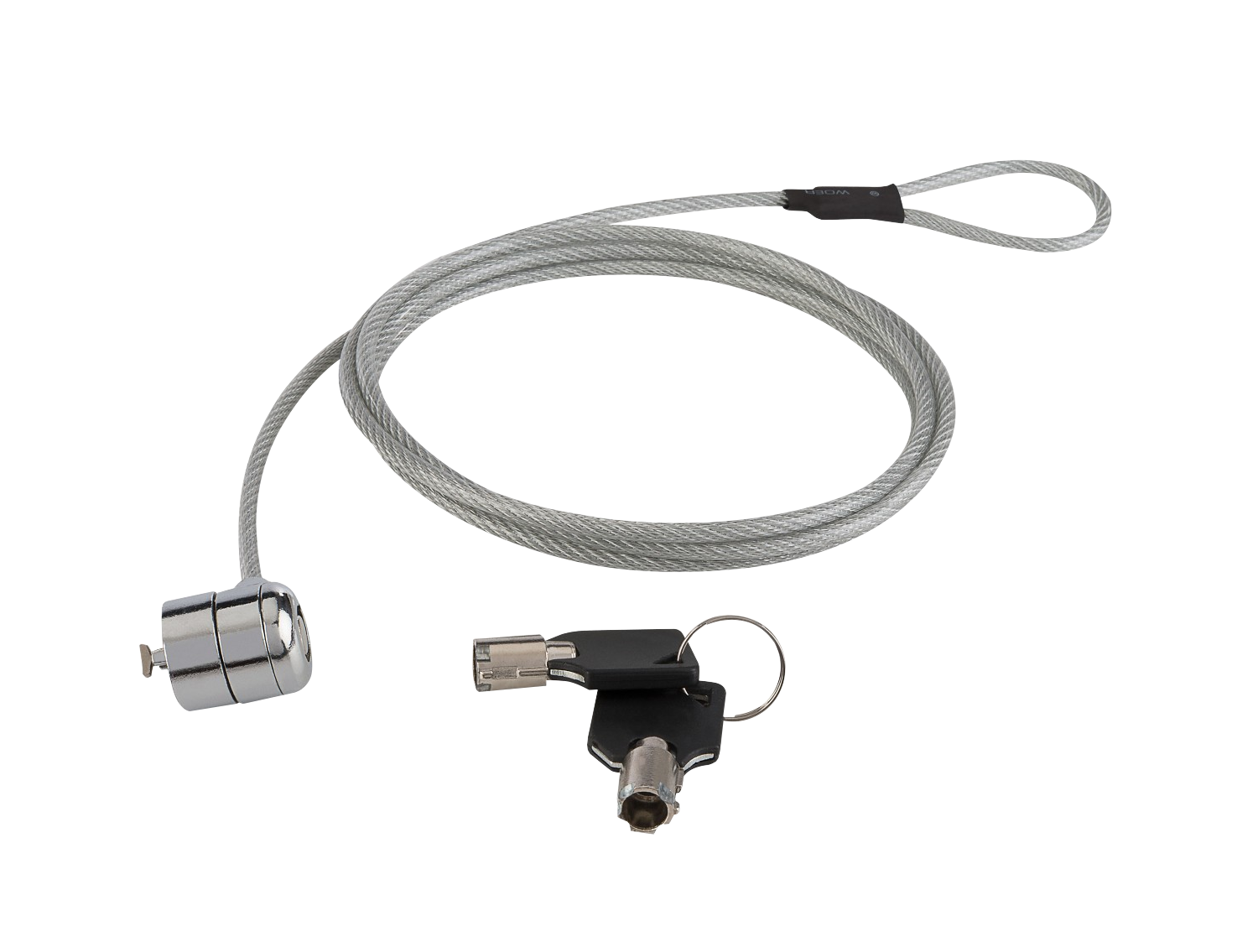 Candado Seguridad Notebook RZL525-12 110cm 2 Llaves Acero 1