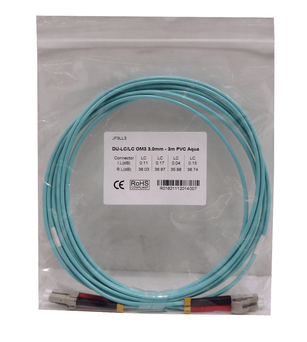 3mt LC-LC OM3 MultiModo MM Duplex Jumper Fibra 3.0mm 50/125um LSZH 2