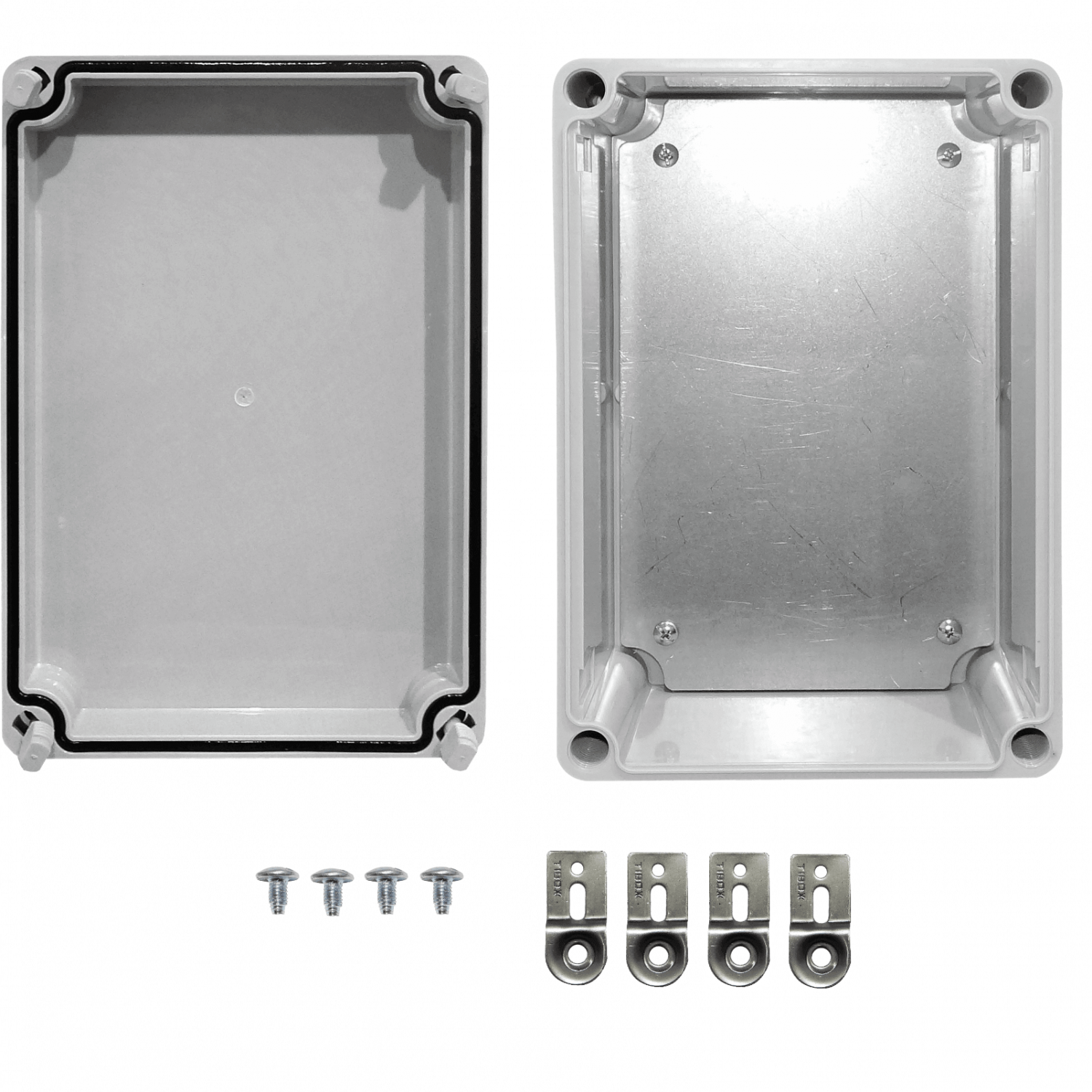 Caja plastica Tibox TJ-AG-2819 280x190x130mm gris IP66 RoHS con placa 1