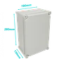 Caja plastica Tibox TJ-AG-2819 280x190x130mm gris IP66 RoHS con placa - Miniatura 2