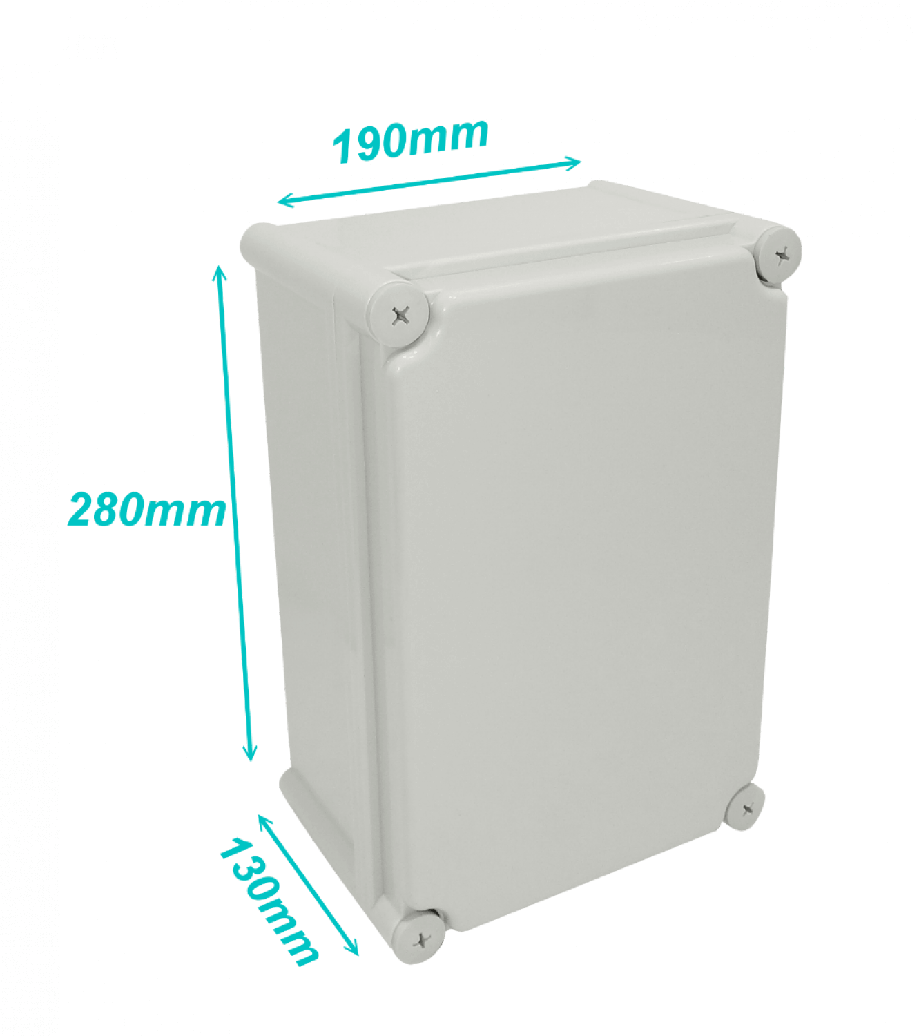 Caja plastica Tibox TJ-AG-2819 280x190x130mm gris IP66 RoHS con placa 2