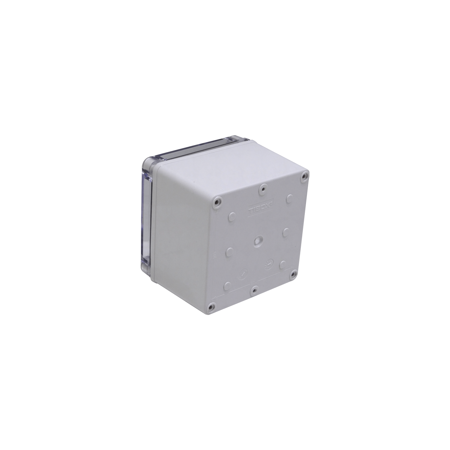 Caja ABS Tibox TJ-AT-1212 125x125x100mm IP66 tapa transparente con placa aluminio 2