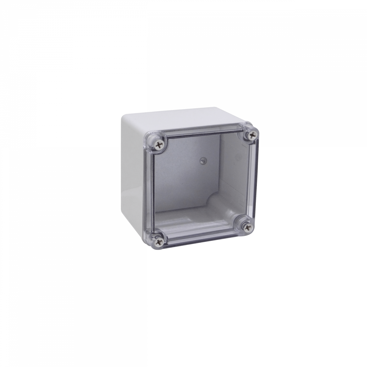 Caja ABS Tibox TJ-AT-1212 125x125x100mm IP66 tapa transparente con placa aluminio 3