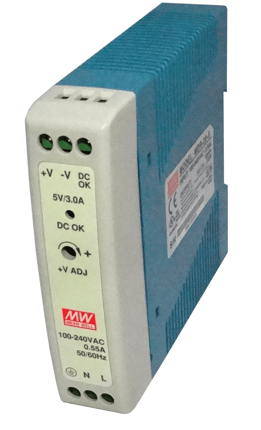 MEANWELL 5VDC 15W 3A Ajustable Ancho-24mm Riel-DIN Fuente-Poder 1