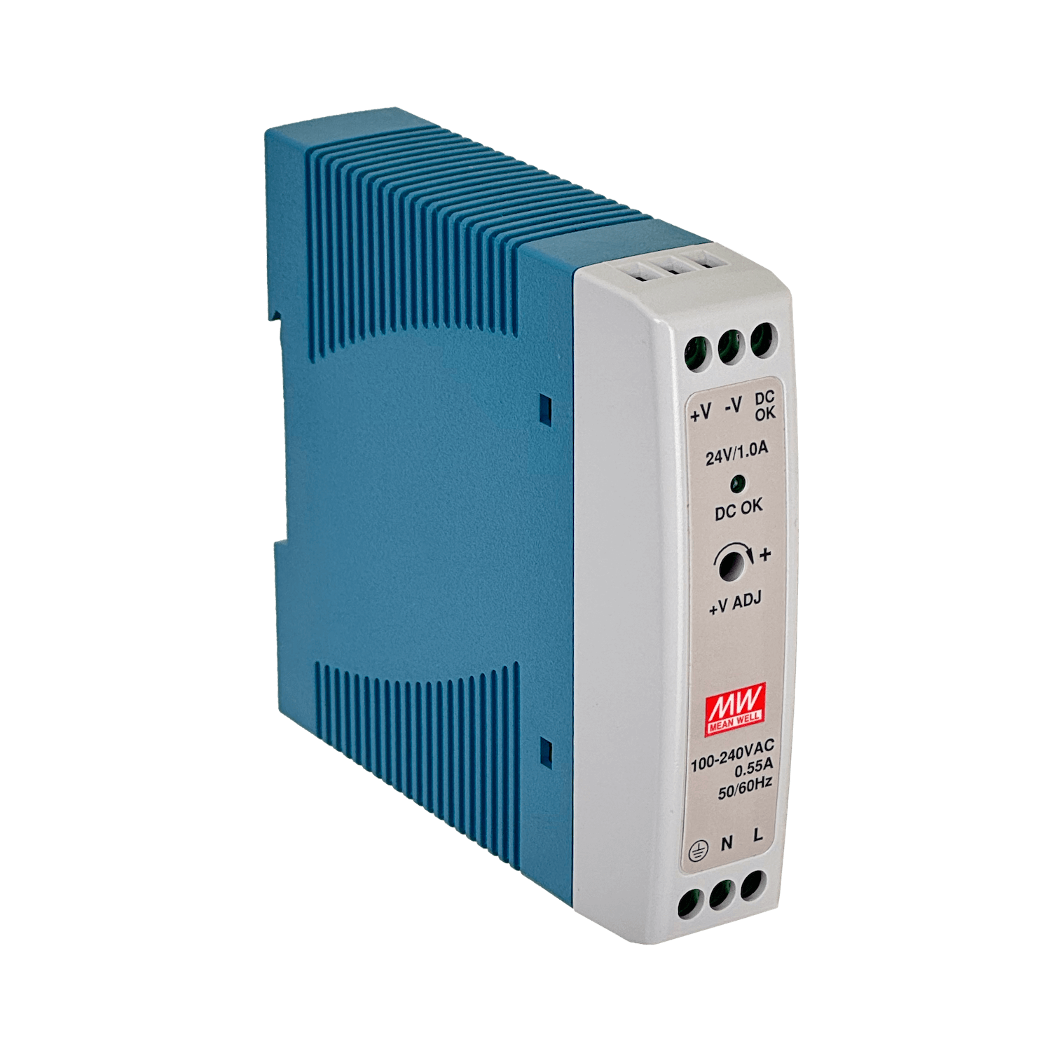 MEANWELL 24VDC 24W 1A Ajustable Ancho-24mm Riel-DIN Fuente-Poder 4