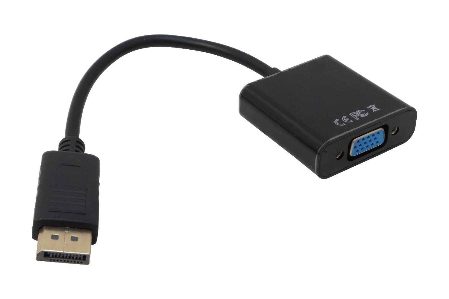 DisplayPort/DP-M a VGA-H Negro 15cm Adaptador Convertidor Video 1