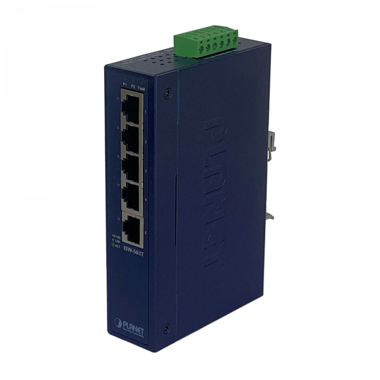 PLANET 5-100 Switch Industrial no-Admin Riel-DIN 12-48VDC 24VAC Dual 6
