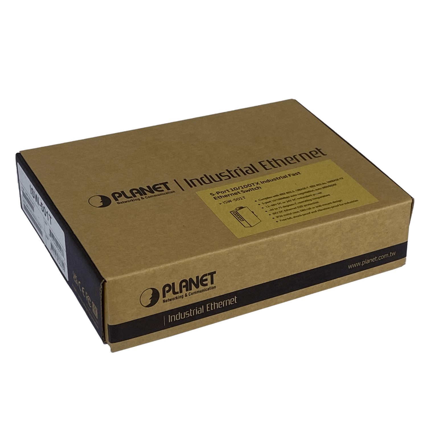 PLANET 5-100 Switch Industrial no-Admin Riel-DIN 12-48VDC 24VAC Dual 7