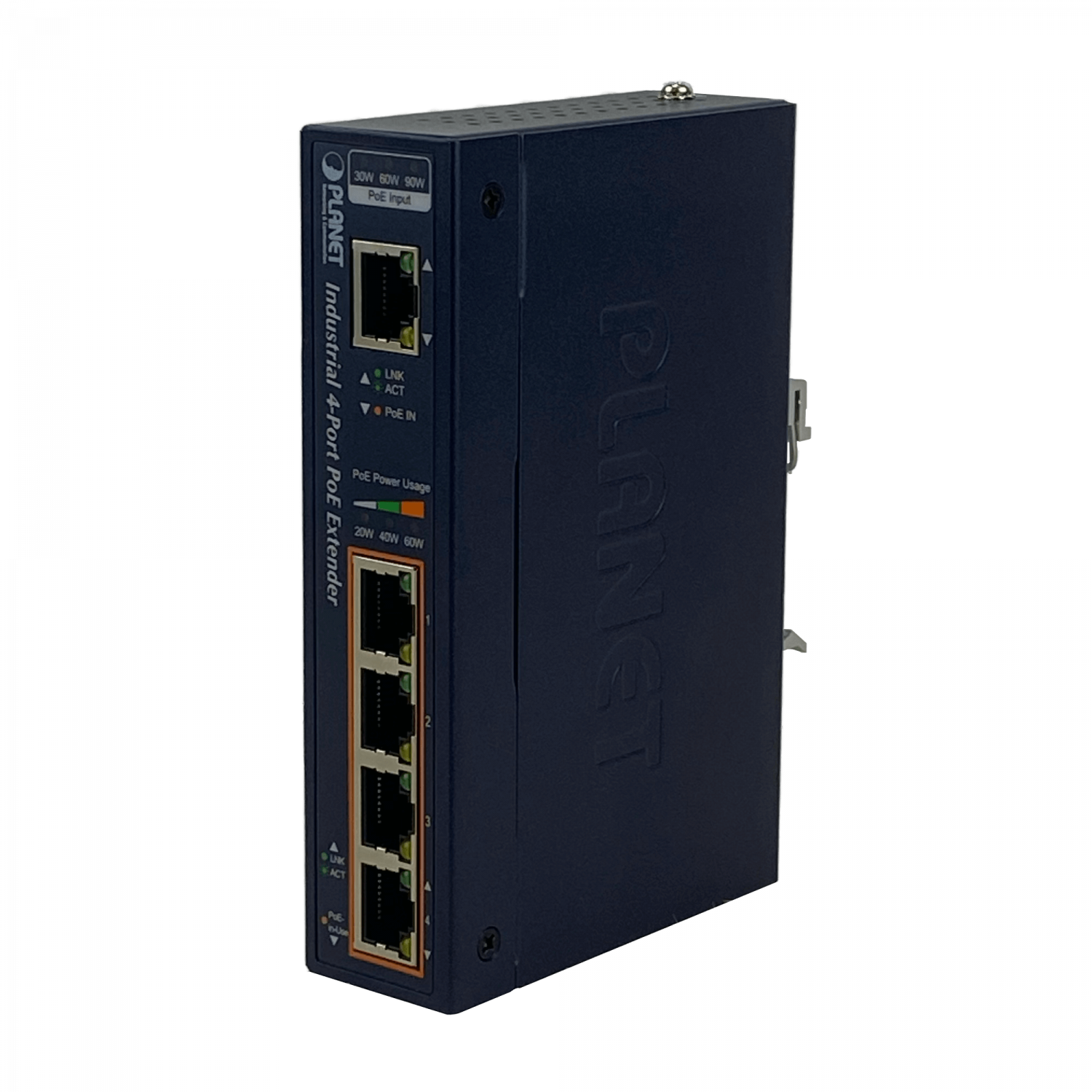 PLANET Switch 5-1000 in-60W 4-PoE-af/at Extender Riel-DIN Industrial 2