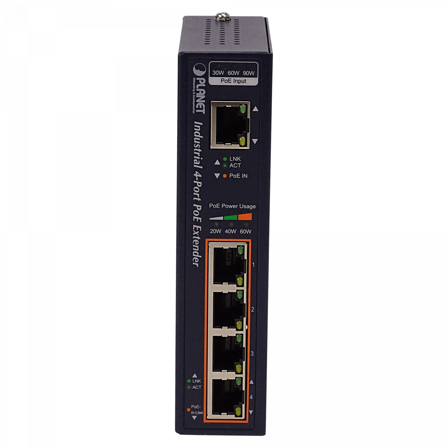 PLANET Switch 5-1000 in-60W 4-PoE-af/at Extender Riel-DIN Industrial 6