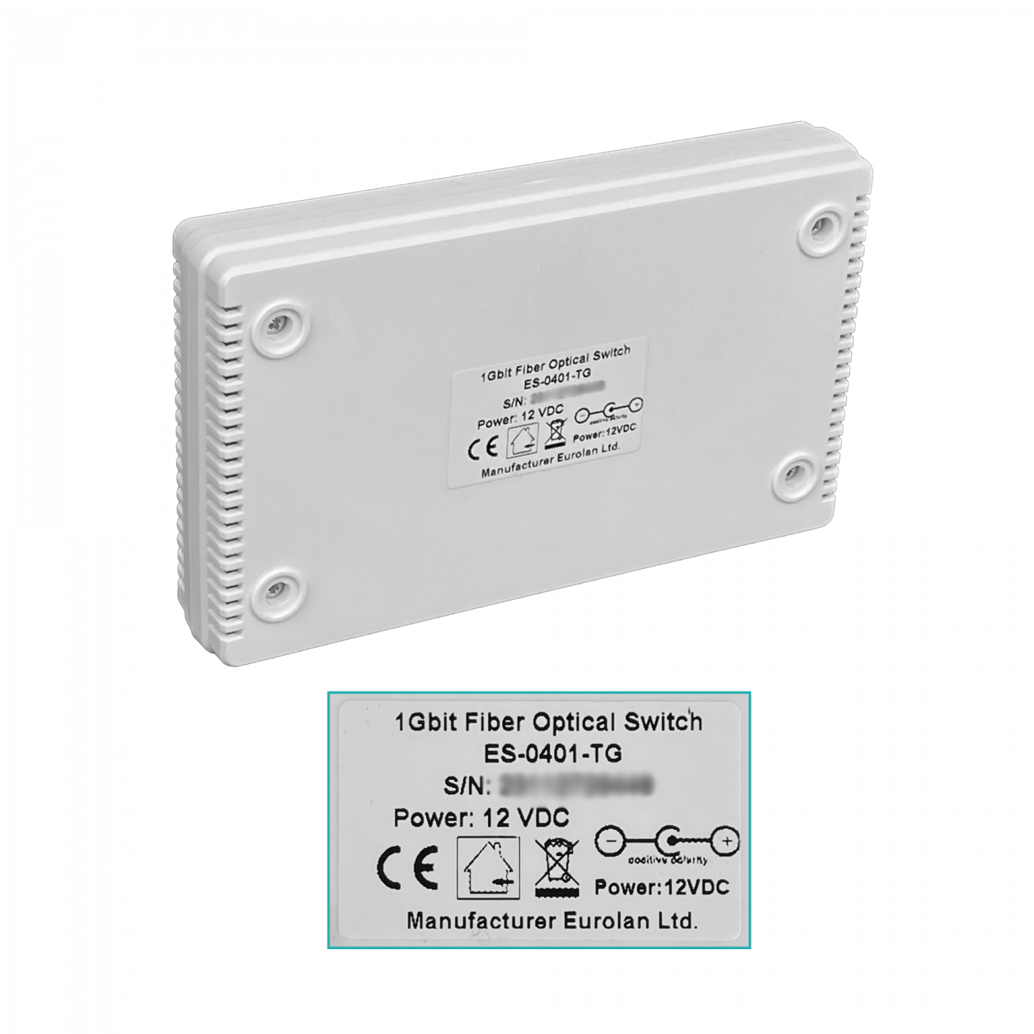 EUROLAN Switch Fibra 4-SFP 2-1000 no-Admin inc-12V 155x100x30mm 6