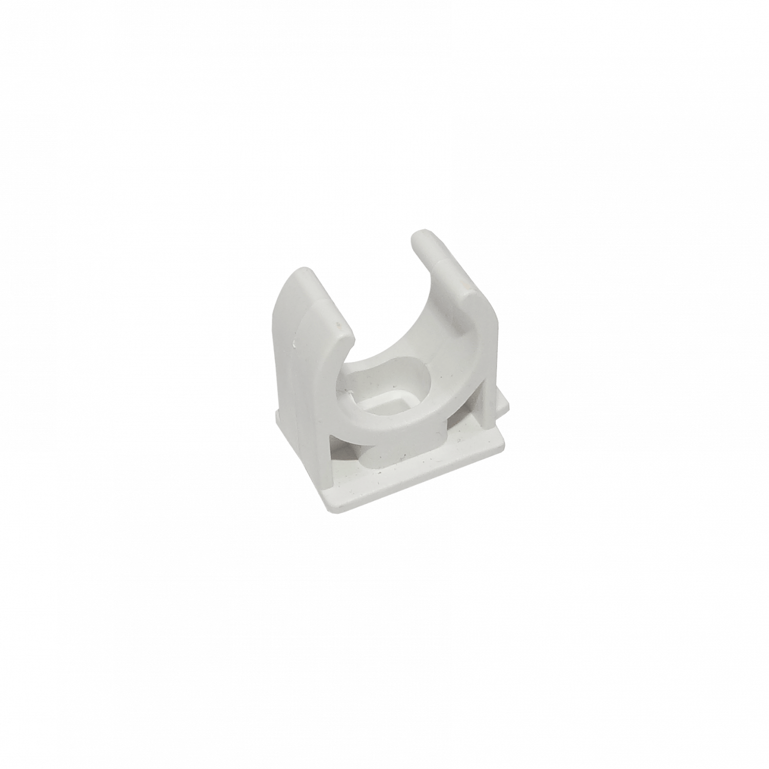 Abrazadera soporte LinkChip PVC16-A 16mm para tubo PVC blanco con tornillo 1