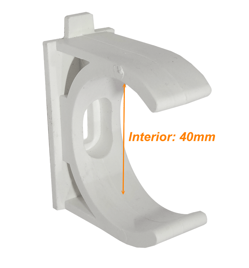 LINKCHIP 40mm Soporte Fijacion Abrazadera p/Tubo PVC Blanco Tornillo 1