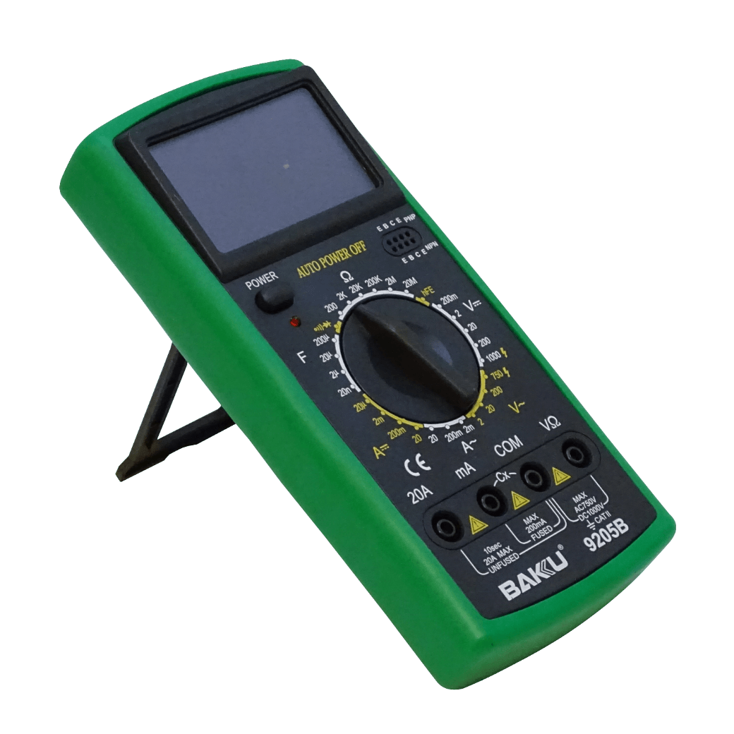 BAKU Multitester Digital inc-Bateria9V 1000VDC 750VAC 10A BK-9205B 1