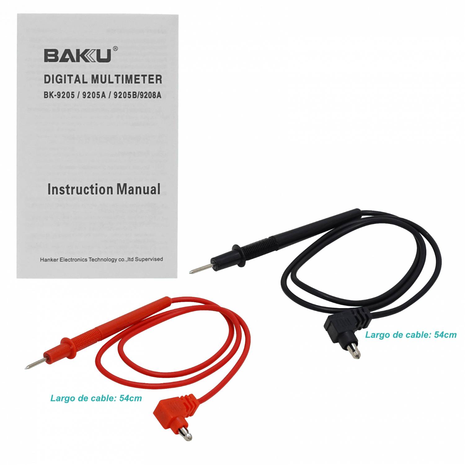 BAKU Multitester Digital inc-Bateria9V 1000VDC 750VAC 10A BK-9205B 3