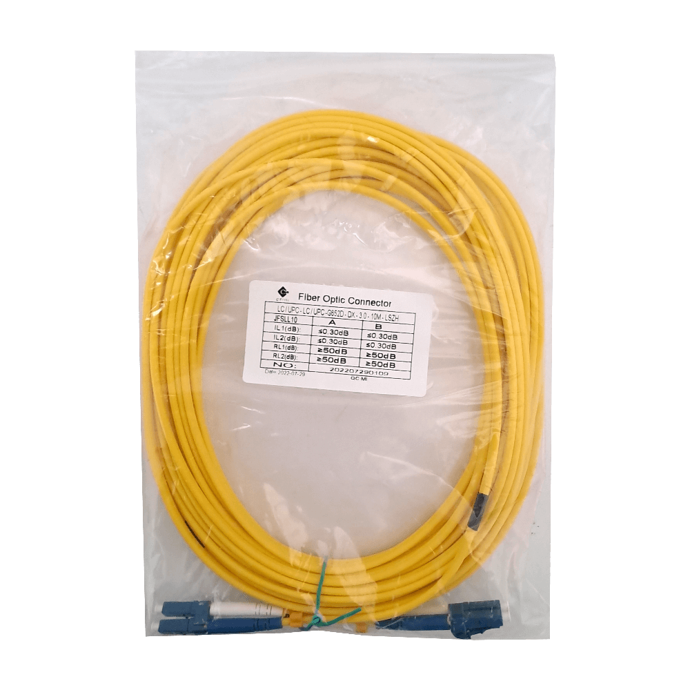 10mt LC-LC MonoModo SM Duplex Jumper Cable Fibra 3.0mm 9/125um 2