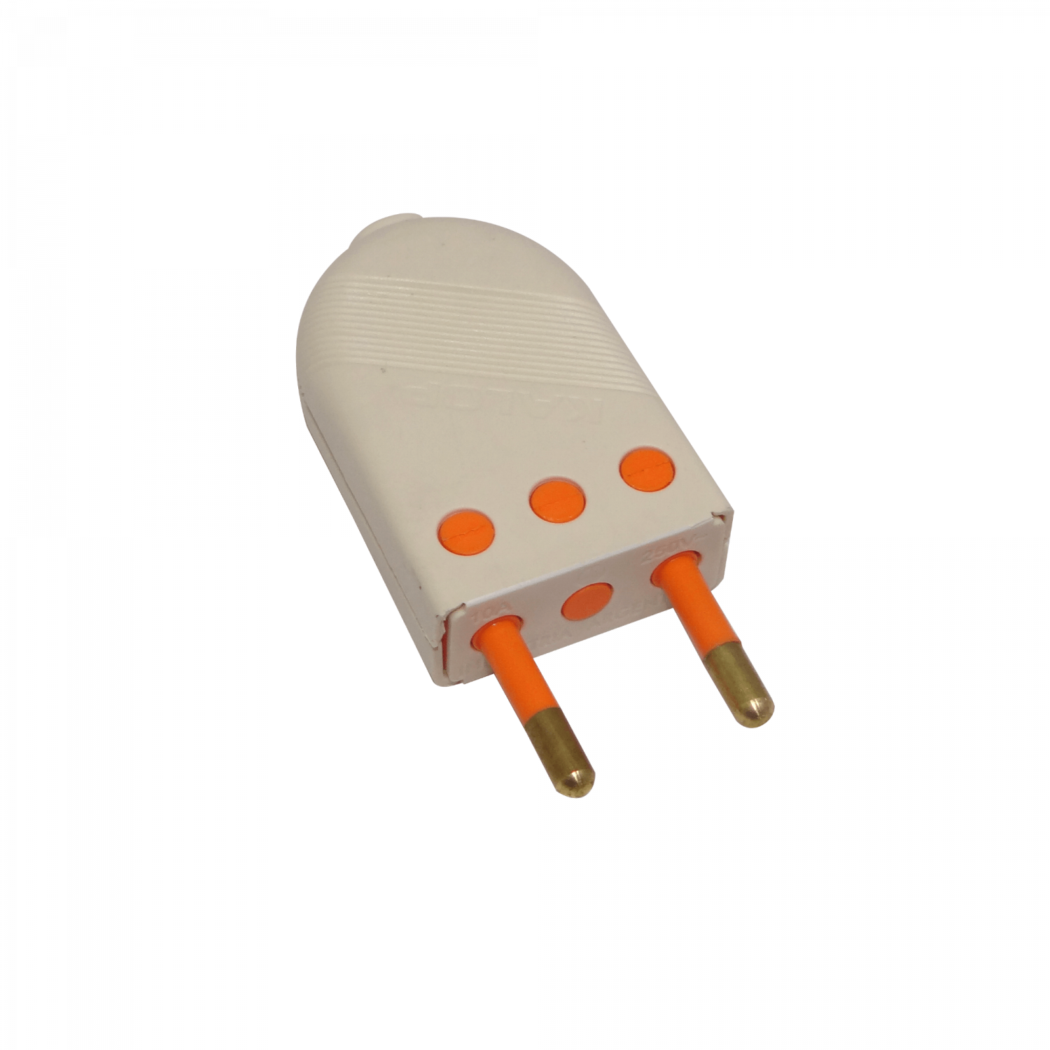 KALOP 2P Blanco 10A SEC-60477 Enchufe Macho Volante sin-Tierra KL44400 2