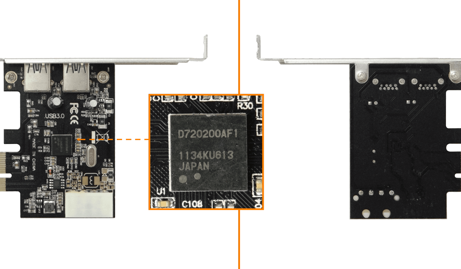 Tarjeta PCIe x1 2 Puertos USB 3.0 Interna 1