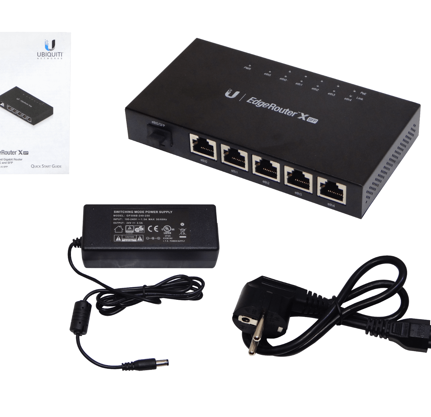 UBIQUITI 5-1000-POE24V-12W-OUT BUDGET-50W 1-SFP L2 EDGE-ROUTERX 6