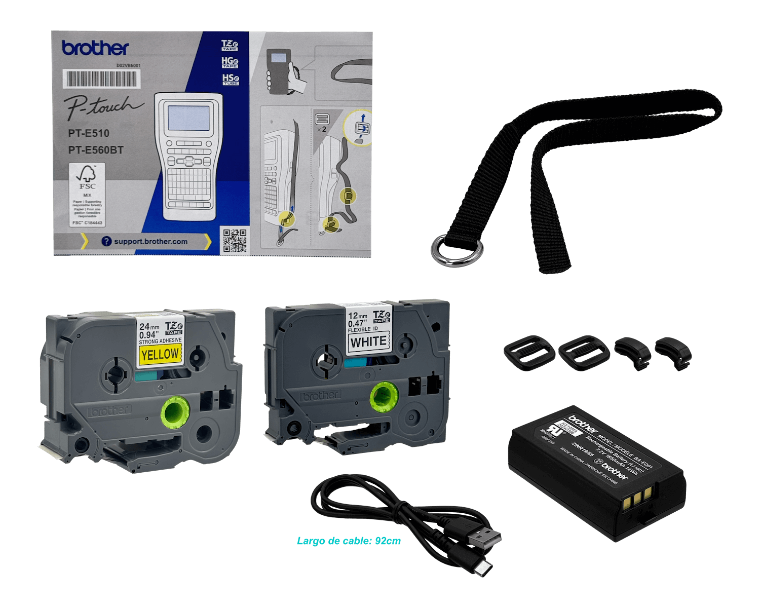 Rotuladora Industrial Brother PT-E560BTVP, QWERTY, USB-C, Bluetooth, 3,5 - 24mm 7