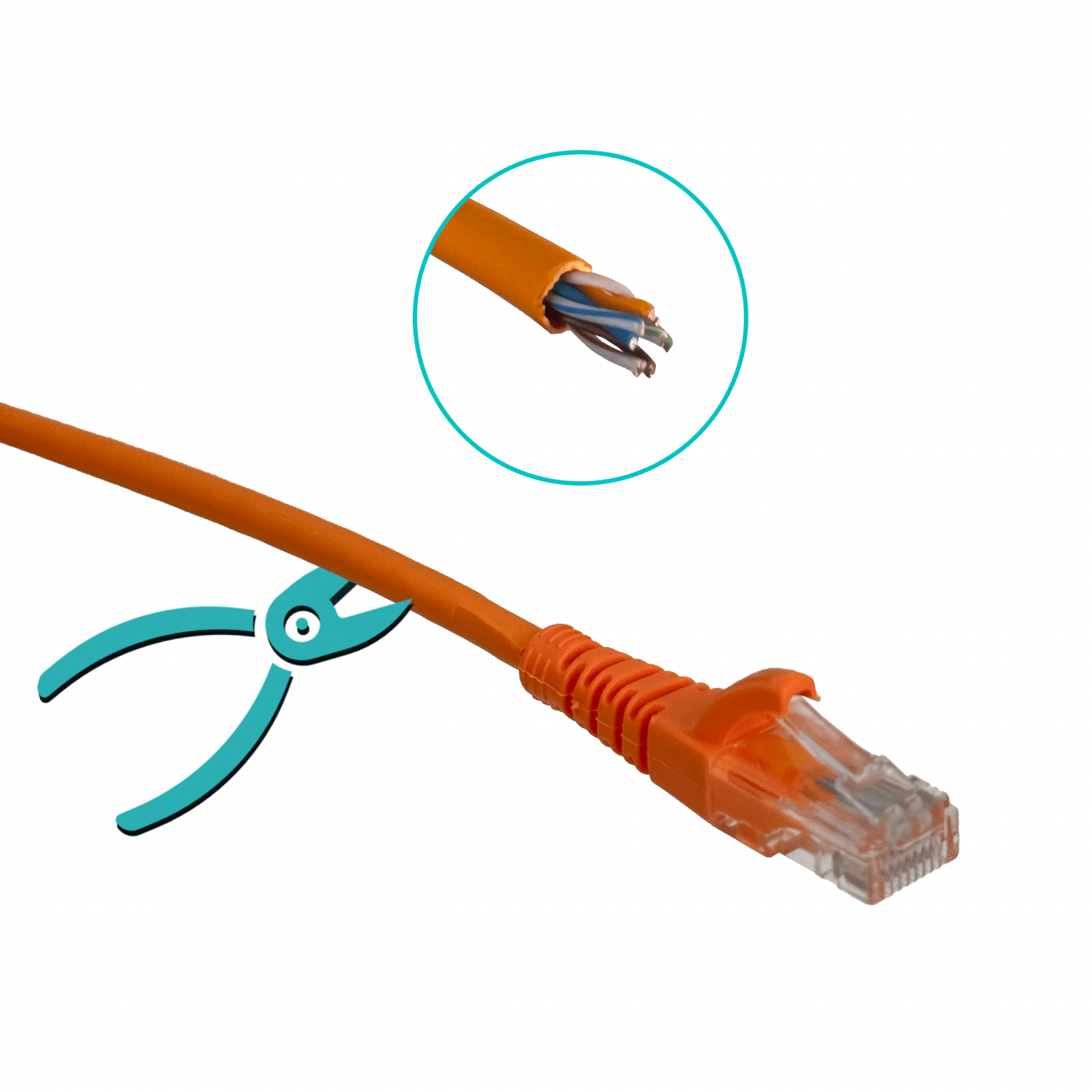 Cable Patch LINKMADE Cat5e 5mt Naranjo LSZH Inyectado Multifilar 1