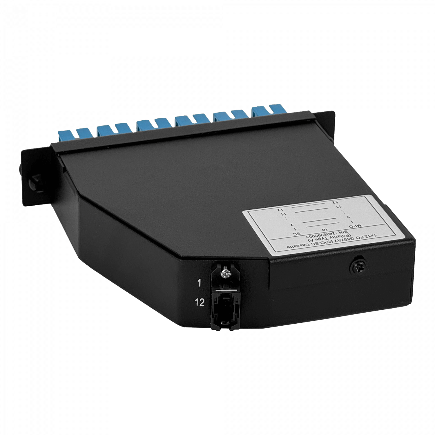 Cassette de Fibra Óptica Pre-conectorizado SM 12-SC a 1-MPO/M para Panel 1U - CASCSM 3