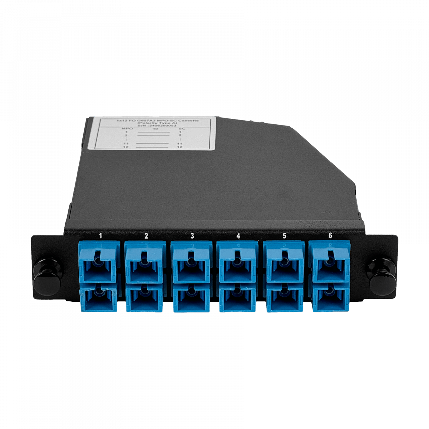 Cassette de Fibra Óptica Pre-conectorizado SM 12-SC a 1-MPO/M para Panel 1U - CASCSM 7