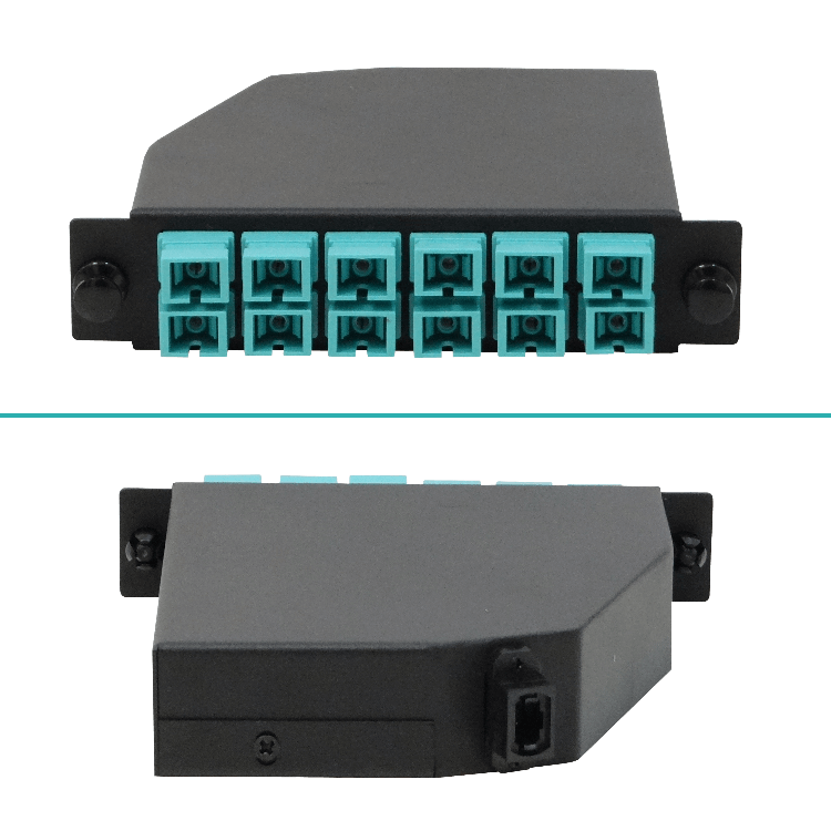 Cassette de Fibra Óptica Pre-conectorizado OM3 12-SC a 1-MPO/M para Panel 1U - CASCOM3 1