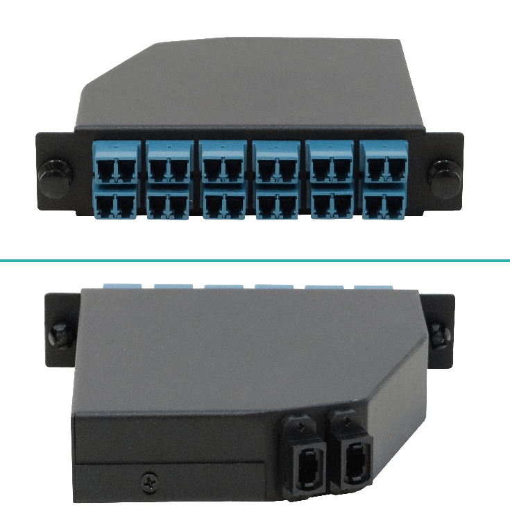 Cassette de Fibra Óptica Pre-conectorizado SM 24-LC a 2-MPO/M para Panel 1U - CALCSM 1