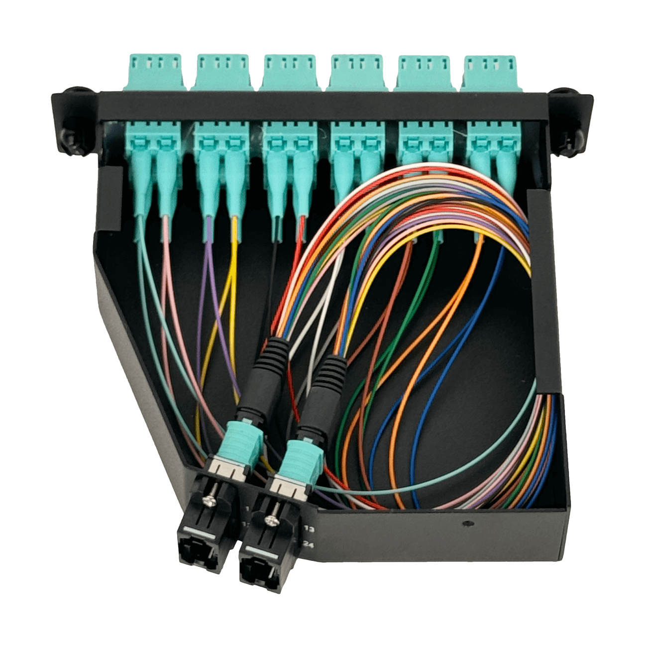 Cassette de Fibra Óptica Pre-conectorizado OM3 24-LC a 2-MPO/M para Panel 1U - CALCOM3 8