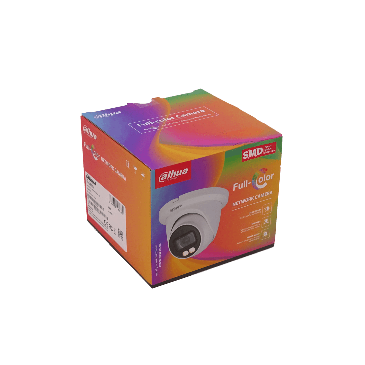 Cámara Domo Dahua 4MP Full Color Fijo 2.8mm PoE IR30m IP67 MicroSD WizSense 1
