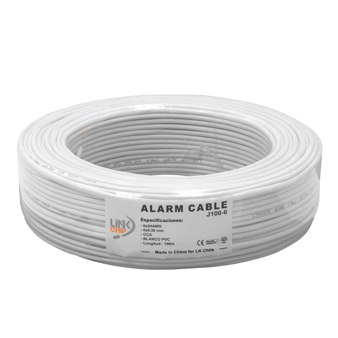 Cable Telefónico GENÉRICO J100-6 100m 6C 24AWG 3 Pares Redondo Aleación CCA 6x0,5mm   1